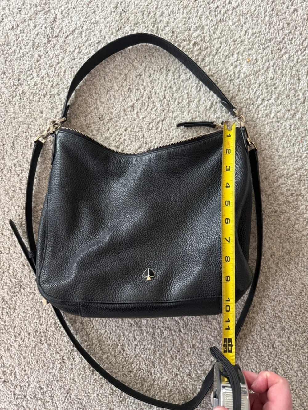 kate spade Black Pebbled Leather Shoulder Bag with Gold Hardware - Picture 5 of 5
